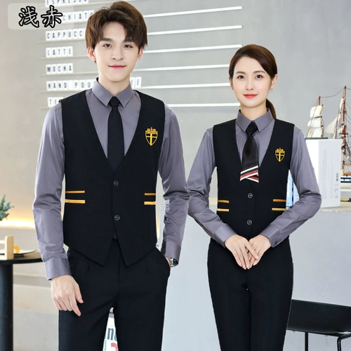 Красная рубашка для работы подходит для мужчин и женщин, жилет, короткий рукав