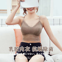 Latex underwear womens small breasts wrapped in brooch lace free steel ring with beauty back harness mesh red bursting with a thin bra