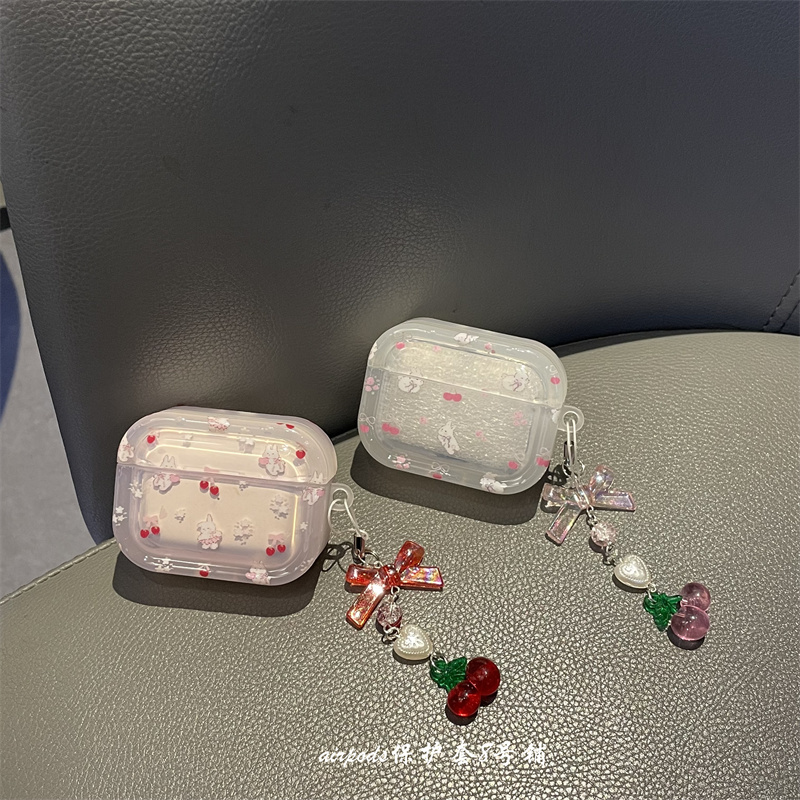 Ins Cute Cherry Bunny Protective Case for Apple AirPods Pro Wireless Bluetooth 1St Generation 2Nd Generation 3Rd Generation Headphones Ins Cute Cherry Bunny Protective Case for Apple AirPods Pro Wireless Bluetooth 1St Generation 2Nd Generation 3Rd Generation Headphones