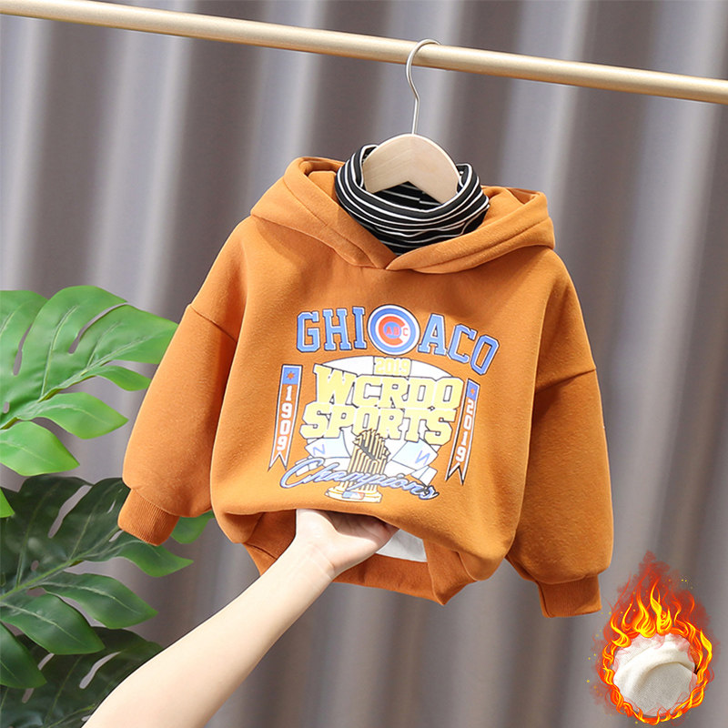 Children's clothes boys autumn and winter clothes plus velvet winter children's clothes tide baby children 2021 New thick fake two pieces
