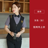 [Короткий рукав] Темно-серый топ (женский)