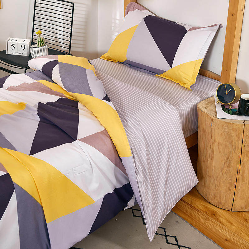 Student dorm room three - piece bedroom fresh minimalist bed linen suite of four - piece bed suit 3