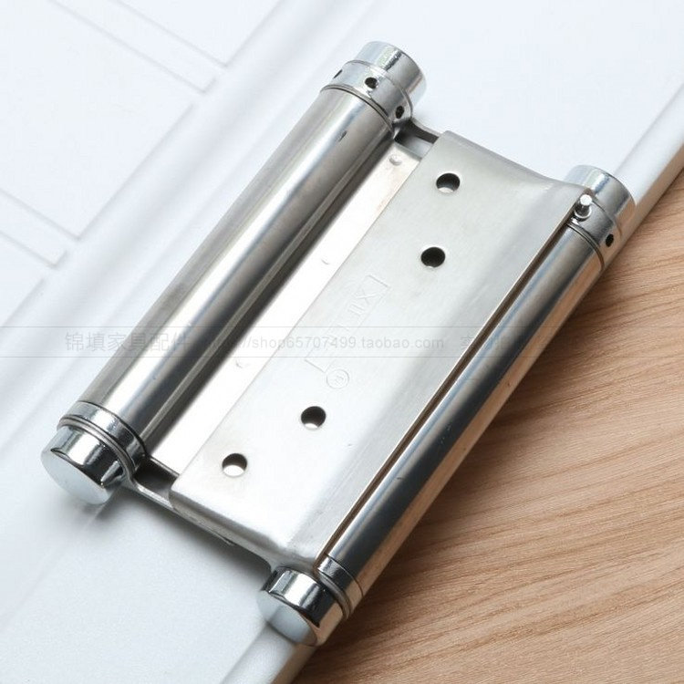 Stainless steel automatic closing door double switch spring hinge free fence door inside and outside 180 degree folding 5 inch denim hinge