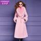 Feimengyi 100 sheep wool coat double-sided woolen coat for women winter fox fur collar thickened high-end waist woolen coat