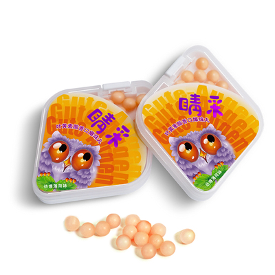 奥朶福睛采无糖薄荷糖爆珠强劲亲吻糖口气清新糖果口香糖便携盒