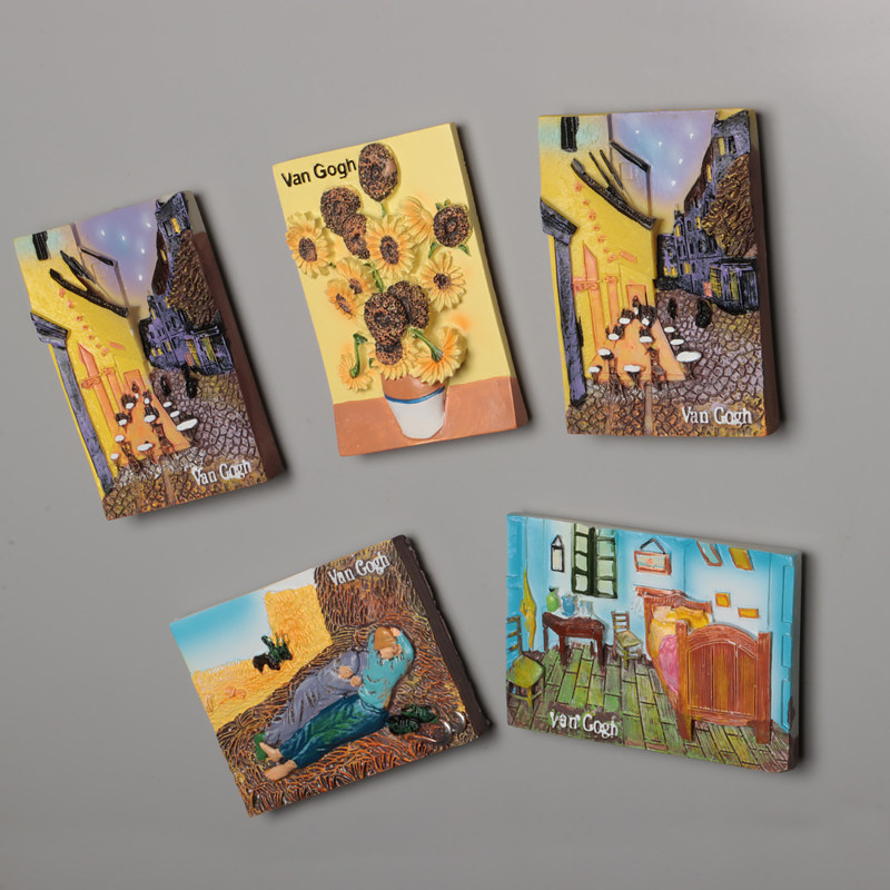 Jianxin Van Gogh painting refrigerator stickers Nordic ins Dutch impression painting refrigerator decorative stickers refrigerator magnetic stickers