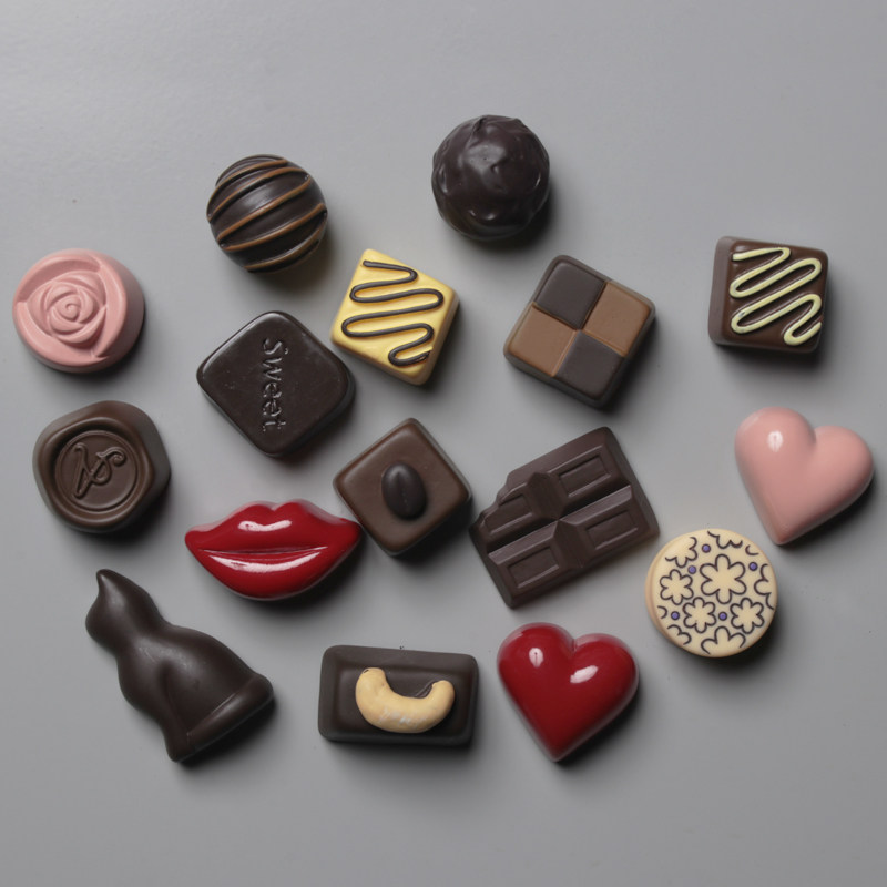 Solid emulated chocolate fridge with magnet freezer decorated magnetic sticker DIY emulated food fridge magnet sticker