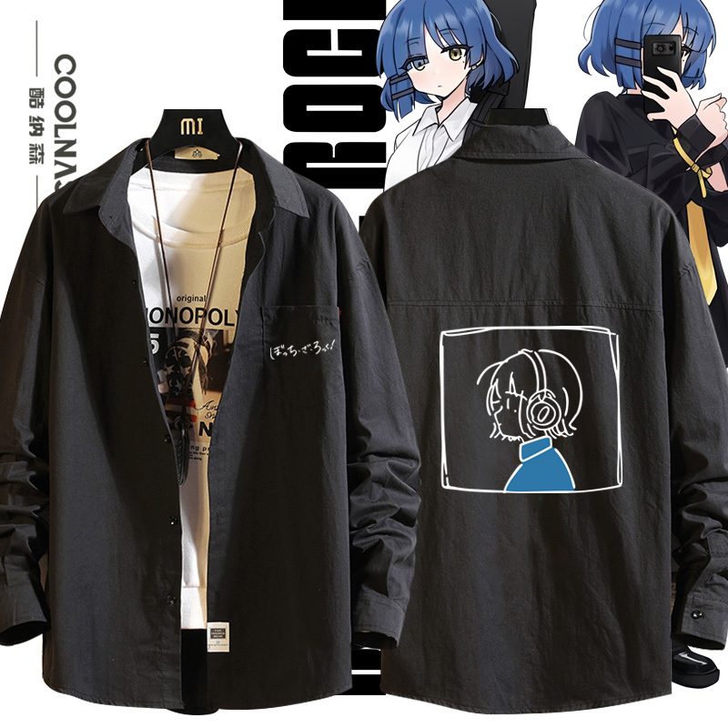 Lonely Rock Anime Merchandise Collaboration Pochi-Chan Yamada Ryo Long Sleeve Shirt Men's Loose Shirt Jacket Anime Style