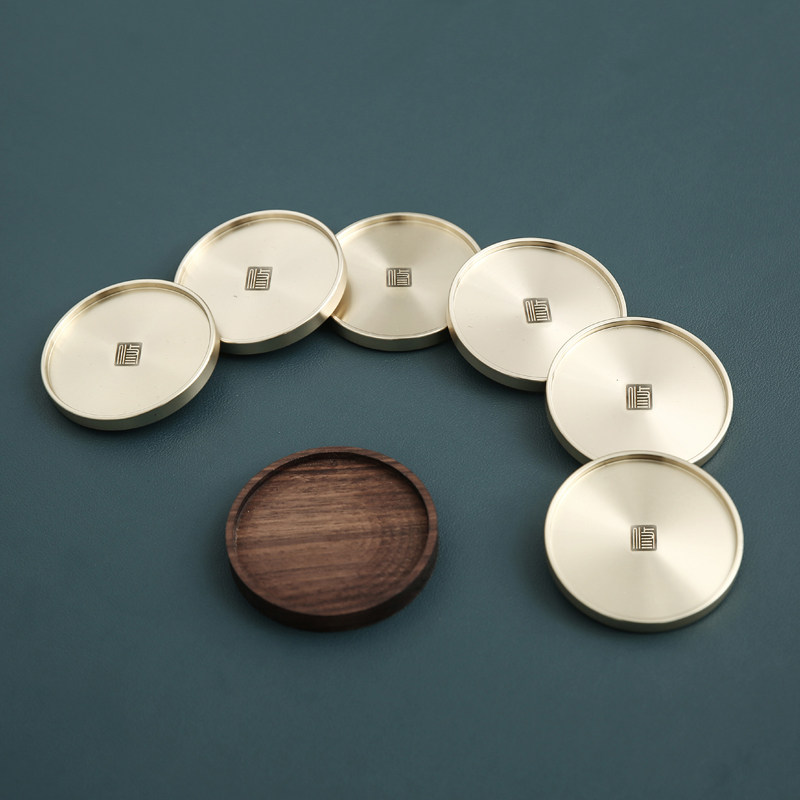 Brass cup cushion compartment Cushion Pot bearing cup Tea Set Accessories Daily style Gongfu Tea Road Cup cushion Composition suit Home