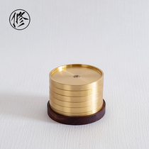 Brass coaster spacer pot cup holder tea set accessories Japanese kung fu tea ceremony coaster combination set household