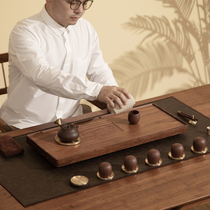 Heavy Wood tea tray household large light luxury drawer style modern simple water storage dry bubble Japanese tea table Tea Sea set