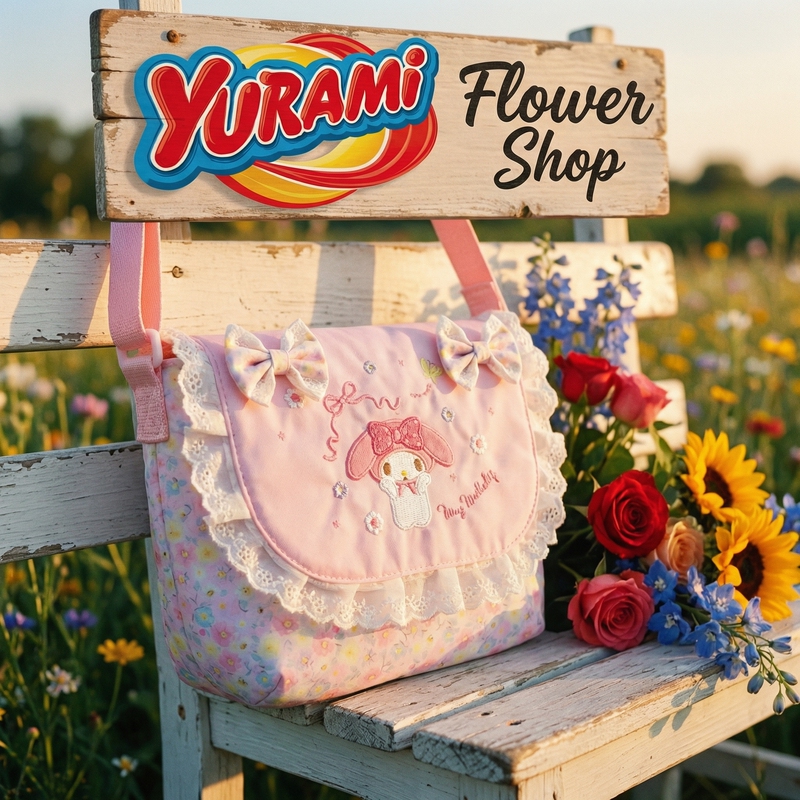 Yurami Japanese Hanada Kishi Pink Floral Fabric Melody New Spring Bag Gift for Birthday and Chinese Valentine's Day
