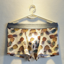 3-pack mens underwear personality trend four-corner breathable cotton boxer shorts summer thin youth pants