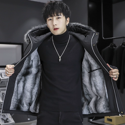 Зимняя куртка, мужская утепленная толстовка с капюшоном, утепленный короткий пуховик