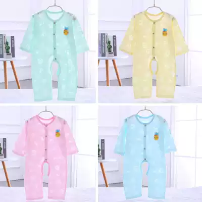 Baby summer clothes Newborn jumpsuit summer thin long-sleeved romper Children's summer clothing air conditioning clothes climbing clothes spring