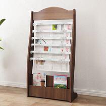 Newspaper rack magazine storage rack book rack floor-standing information rack wooden newspaper rack magazine storage rack single-page rack newspaper clip