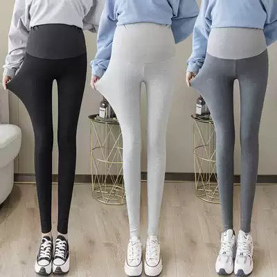 Pregnant women's inner pants Spring clothes outer wear fashion black casual small feet pencil tight sports stretch belly yoga pants
