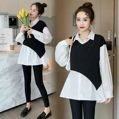 Fake two breast-feeding clothes out hot mother Spring and Autumn fashion post-natal clothes small breastfeeding clothes coat tide mother