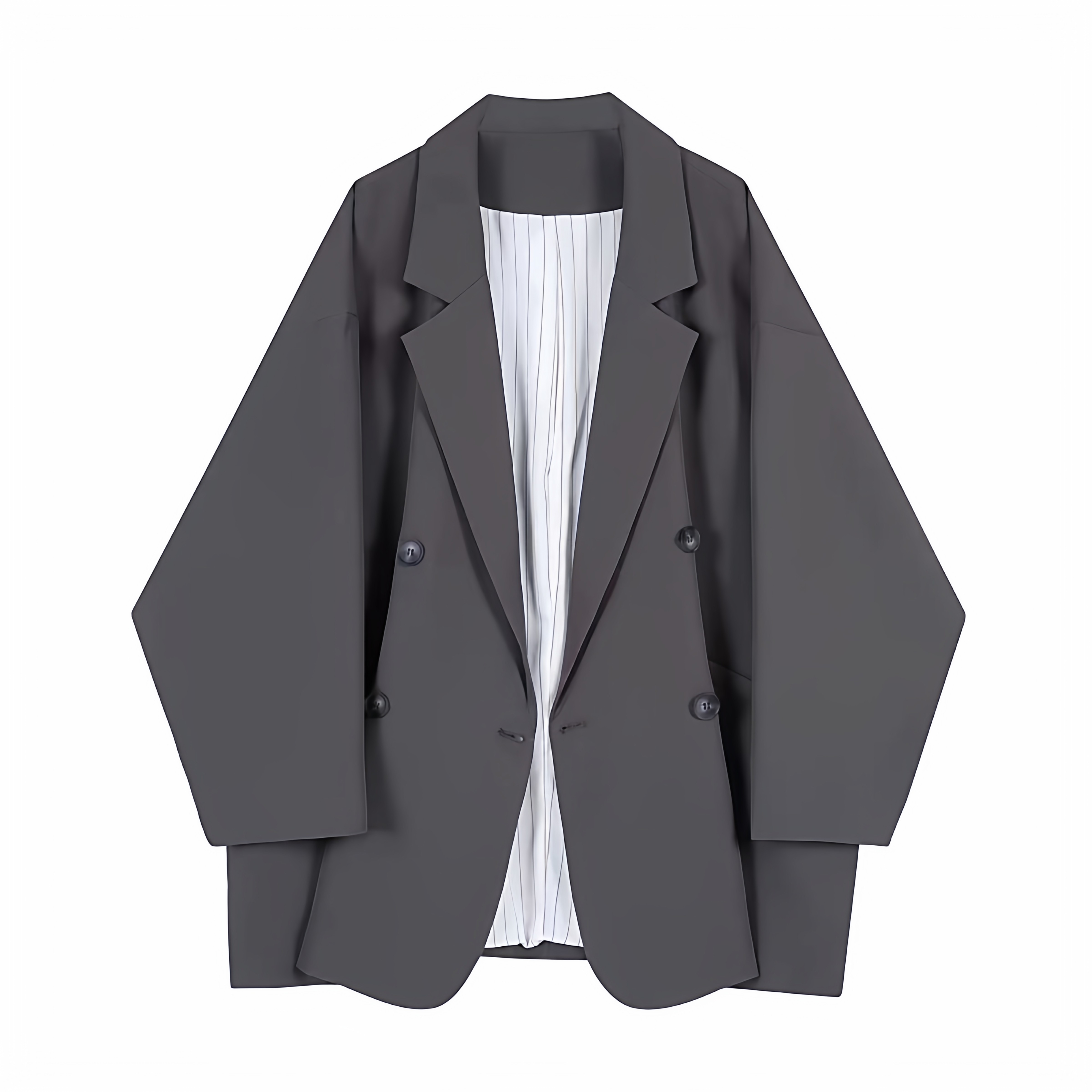 Толстый пиджак MM серого цвета, свободная версия пиджака для костюма, женский пиджак большого размера на подкладке, корейская версия костюма с воротником-стойкой, маленький костюм