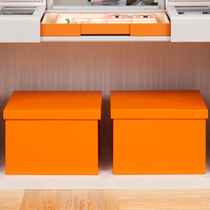 Household finishing box wardrobe cloakroom clothing leather storage basket drawer type with lid folding storage box customization