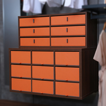 Customized leather drawer storage box combination wardrobe cloakroom custom underwear socks finishing box storage box