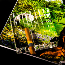 1399 Flevinz handmade K9 crystal glass ashtray cigar ashtray transparent ashtray thickened