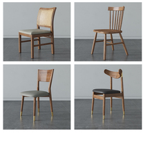 Modern full solid wood dining chair Home Nordic minimalist Restaurant Dining Chair Log Leaning Back Chair White Waxy Wood Book Table And Chairs