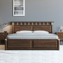 Nordic solid wood storage bed 1 8 m modern minimalist New Chinese light lavish large bed master bedroom with log double bed