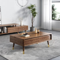 Nordic Wind Modern Simplicity All Solid Wood Lifting Tea Table Combined Modern Living Room Light Lavish White Wax Wood Small Family Type Tea Table