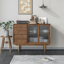 Nordic Solid Wood Dining Side Cabinet Modern Minima Small Household Type Drawer Cabinet White Waxy Wood Light Lavish Wine Cabinet Containing Cabinet