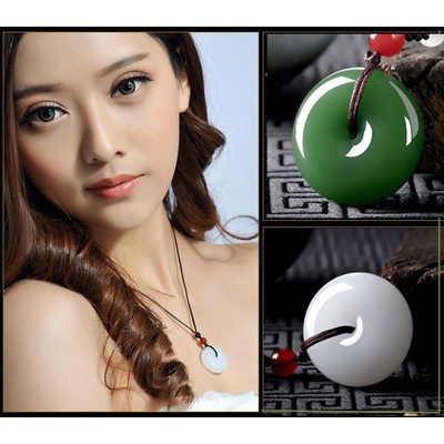 Jade Xinjiang Hotan Mutton Fat Jade White Jade Peace Buckle Men's and Women's Jasper Jade Necklace Jade Pendant Jade Pendant