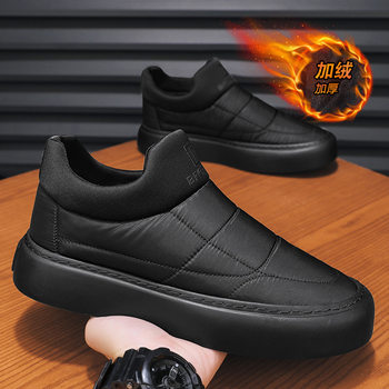 Shedian men's shoes 2025 new winter velvet warm men's casual non-slip comfortable trendy cotton shoes