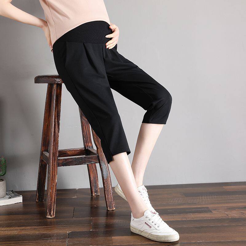 Pregnant women's pants shorts new summer thin section pregnant women's capri pants outerwear casual sports bottoming loose plus fat plus size