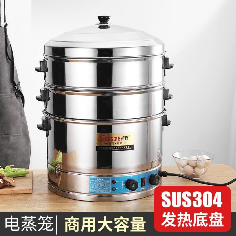 Electric steamer commercial stainless steel multi-function electric steamer large-capacity electric steamer household timing extra-large steaming steamer