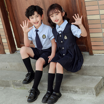 Kindergarten Landscaped Summer Clothing Ingléen Feng Children Graduation Photos Class Clothing Suit Summer Summer Short Sleeve Primary School Uniforms