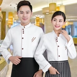 Шеф-повара Работа для одежды с длинным рукавом осень и зимняя мужская столовая ресторан кухонная одежда.