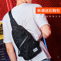 2022 New Mens Diagonal Satchel Casual Chest Bag Sports Boys Single Shoulder Bag Packs Large Capacity Pins Fashion Tide Cards