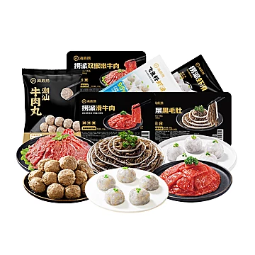 【海底捞】牛肉毛肚虾滑8份纯肉组合