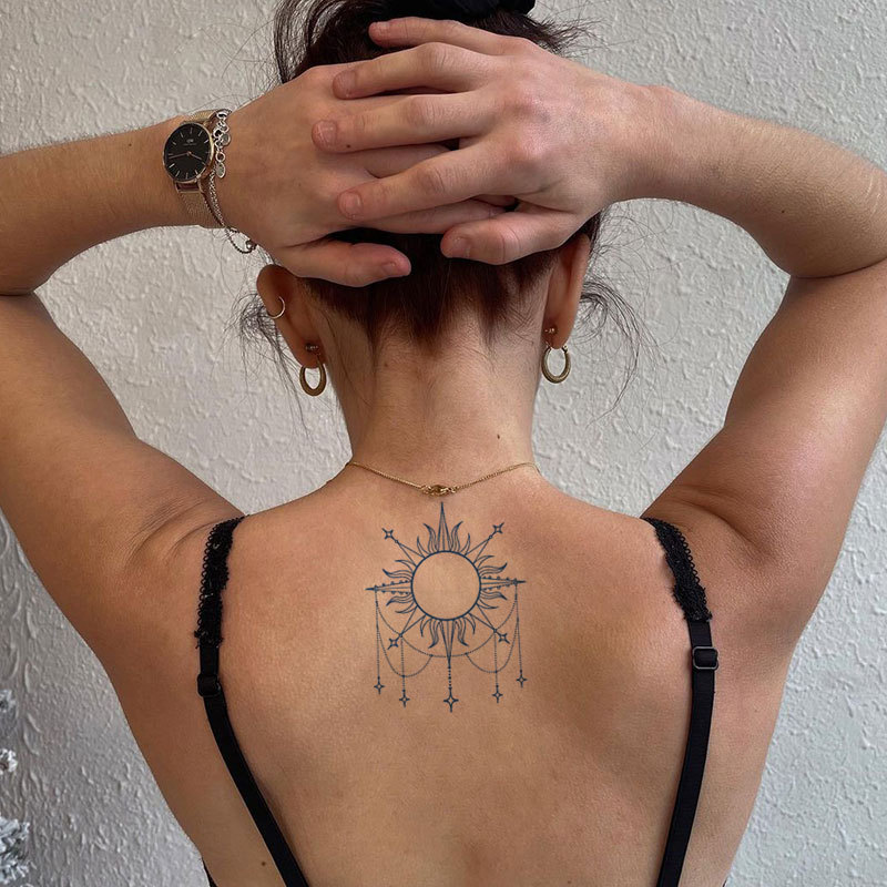 Gattoo Thousand Stars Surrounding the Sun Chain Cool and Artistic Atmosphere Plant Extract Tattoo Stickers Gattoo Thousand Stars Surrounding the Sun Chain Cool and Artistic Atmosphere Plant Extract Tattoo Stickers