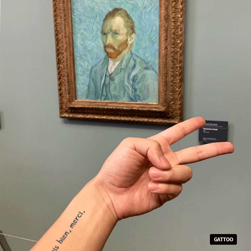 GATTOO French fashion letter series waterproof and sweatproof square tattoo stickers