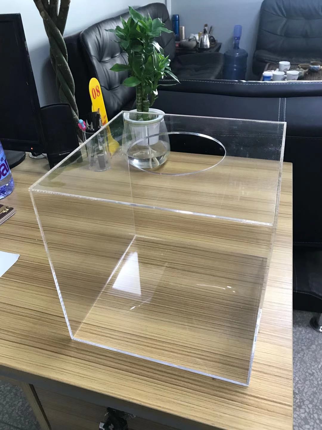 Transparent lucky draw box Acrylic touch prize box Letter box Recycling box customization