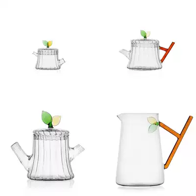 Spot Italian ICHENDORF Glass Teapot Tea Cup Plant Series Greenwood