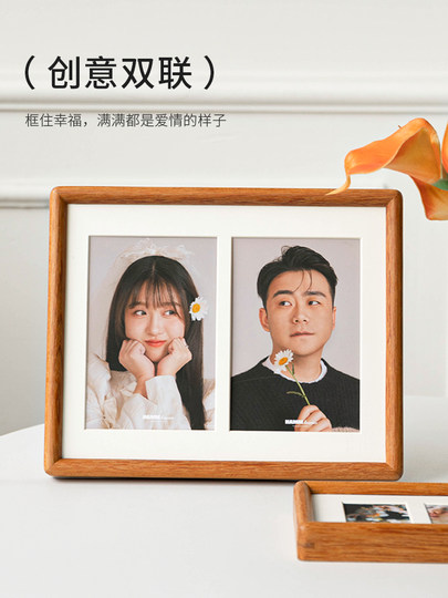 Creative photo frame, table decoration, photo frame, double decoration, two-part double palace grid, two-part combination, photo wash, couple wedding