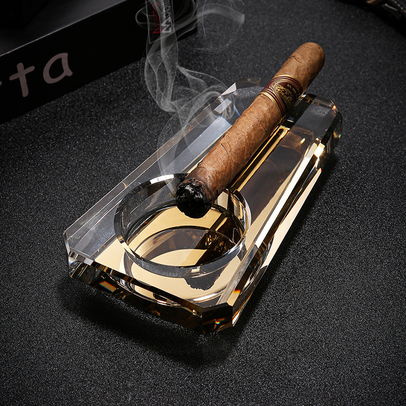 Creative Personality Trendy Boutique Cigar Crystal Glass Ashtrays Light Lavish Custom Home Living Room Office Smoke Cylinders-Taobao