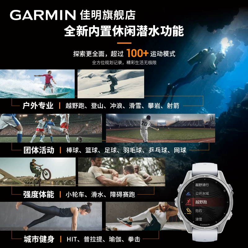 Гармин Fenix8 outdoor спортивные часы солнечные двойной частоты GPS сапфировое стекло водонепроницаемые 10АТМ