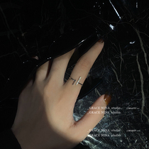 Treasure girl nail personality retro fashion style open adjustable index finger ring high color retention Diamond European and American style