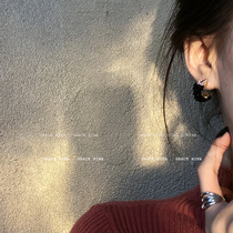 Four black and black eyebrows earrings 2021 New Tide earrings earrings female personality temperament jewelry