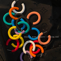  The magic of love turns in circles color earrings 2021 new trendy candy color earrings acrylic earrings earrings women