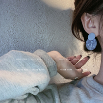 GraceNina round court retro Net red wind temperament earrings 2021 New Tide earrings female