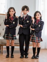 School uniform suit Primary school student college style autumn and winter suit three-piece suit Kindergarten garden suit Spring and autumn British style